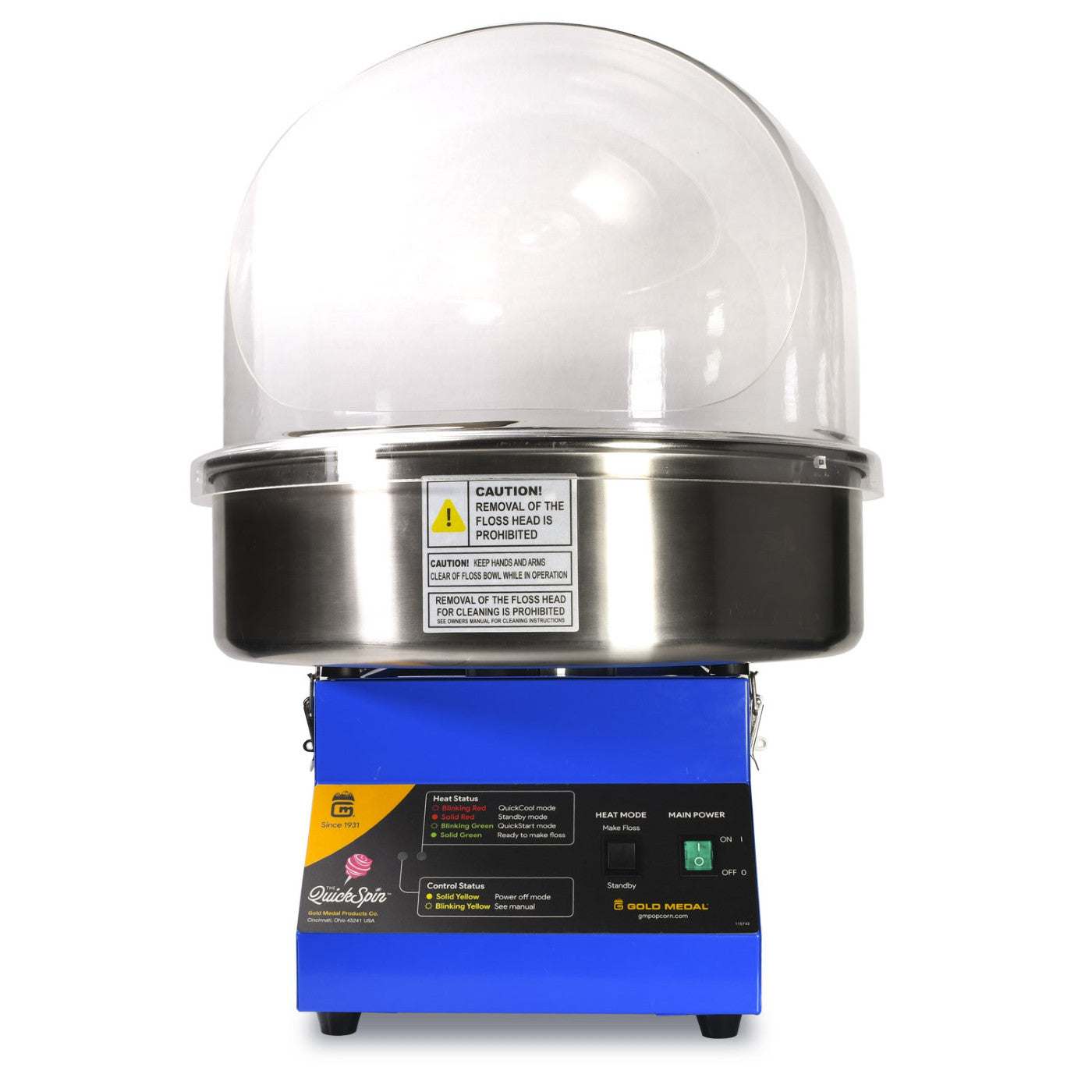 The QuickSpin Single Serve Floss Machine c/w Bubble